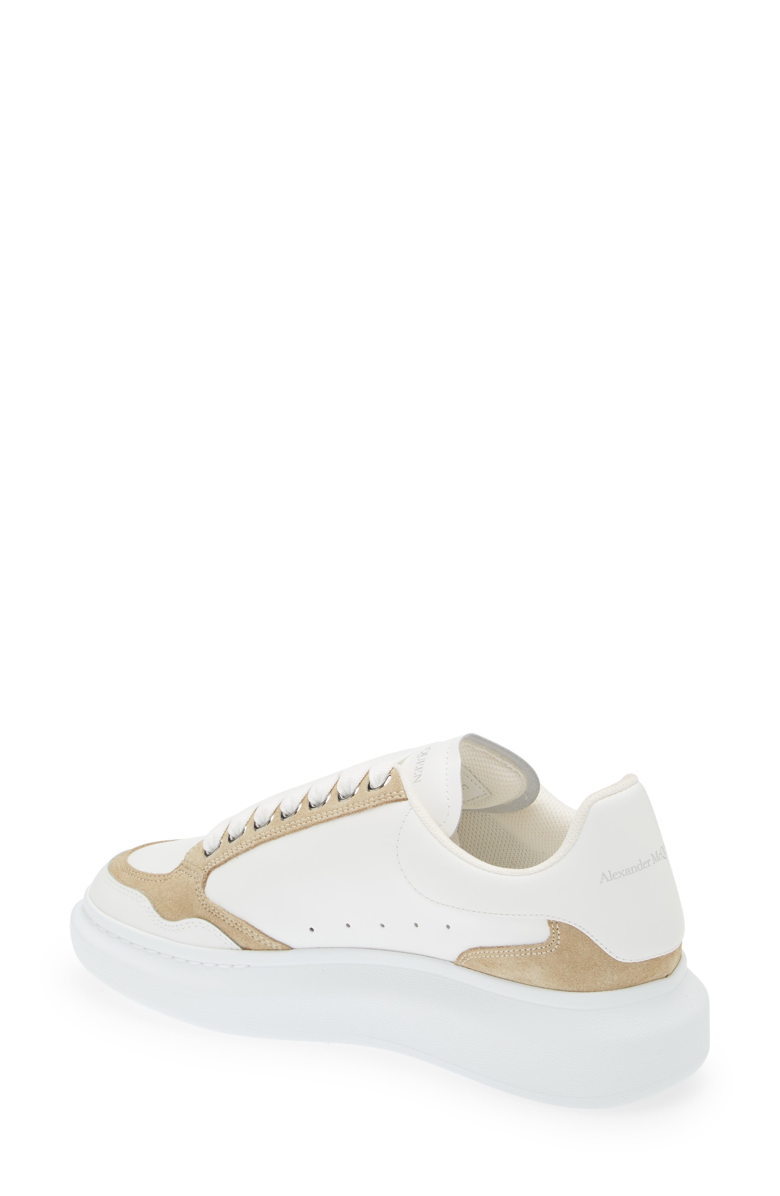 McQueen Oversize Low Top Sneaker, Alternate, color, White/ Beige