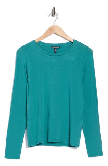Eileen Fisher Stretch Organic Cotton Blend T-shirt In Green