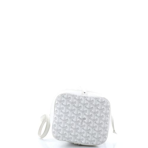Pre-owned Goyard  Goyard Petit Flot Bucket Bag Coated Canvas Pm In White