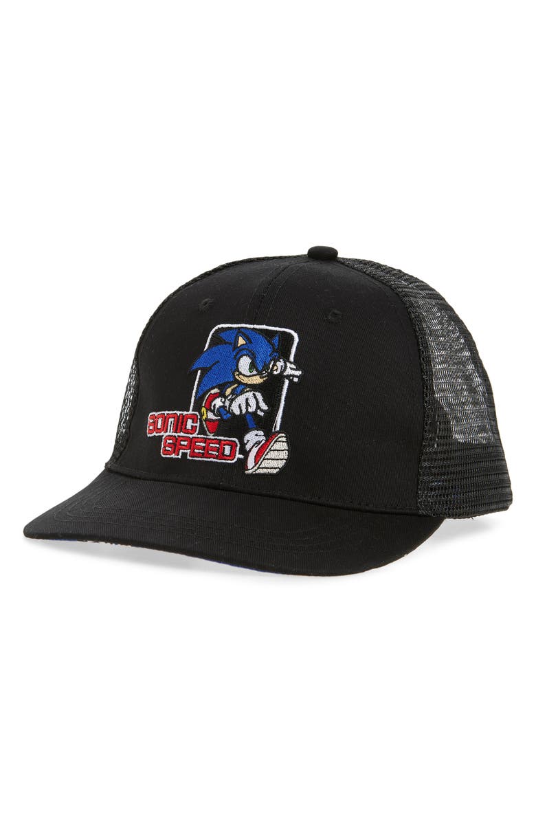 USPA ACCESSORIES Kids' Sonic the Hedgehog<sup>®</sup> Speed Trucker Hat, Main, color, Black Blue