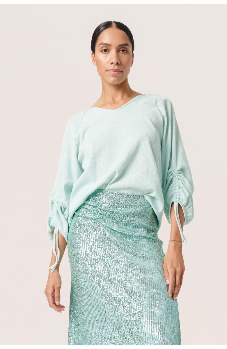 Soaked in Luxury Catharina V-Neck Casual Fit Blouse, Main, color, Surf Spray