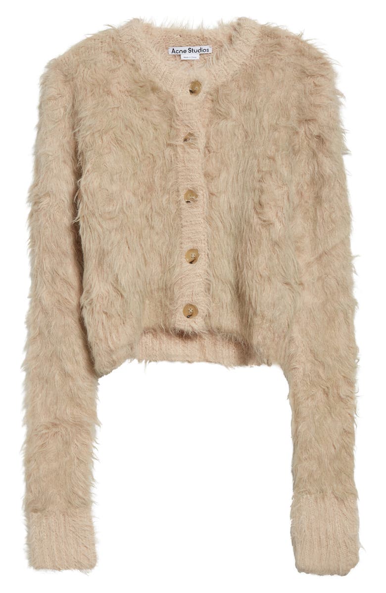 Acne Studios Kradi Fuzzy Crop Cardigan, Alternate, color,