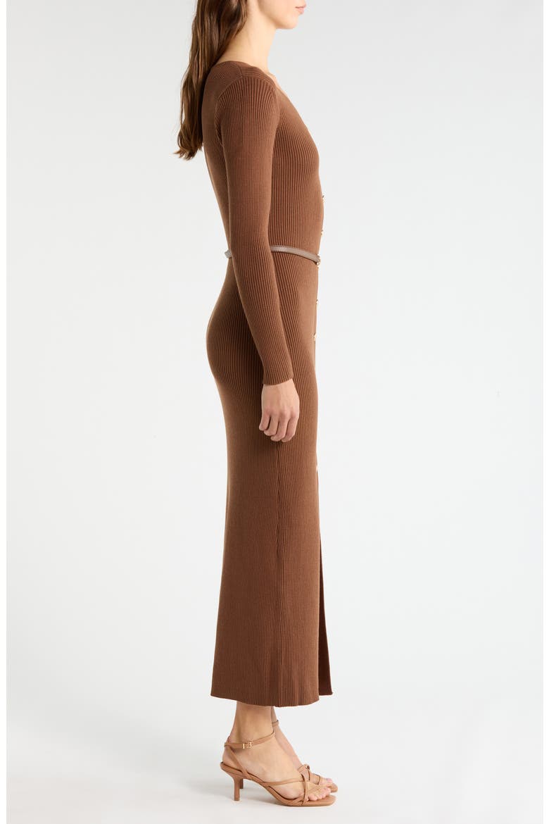 Brydie Long Sleeve Body-Con Midi Dress, Alternate, color, CHOCOLATE BROWN