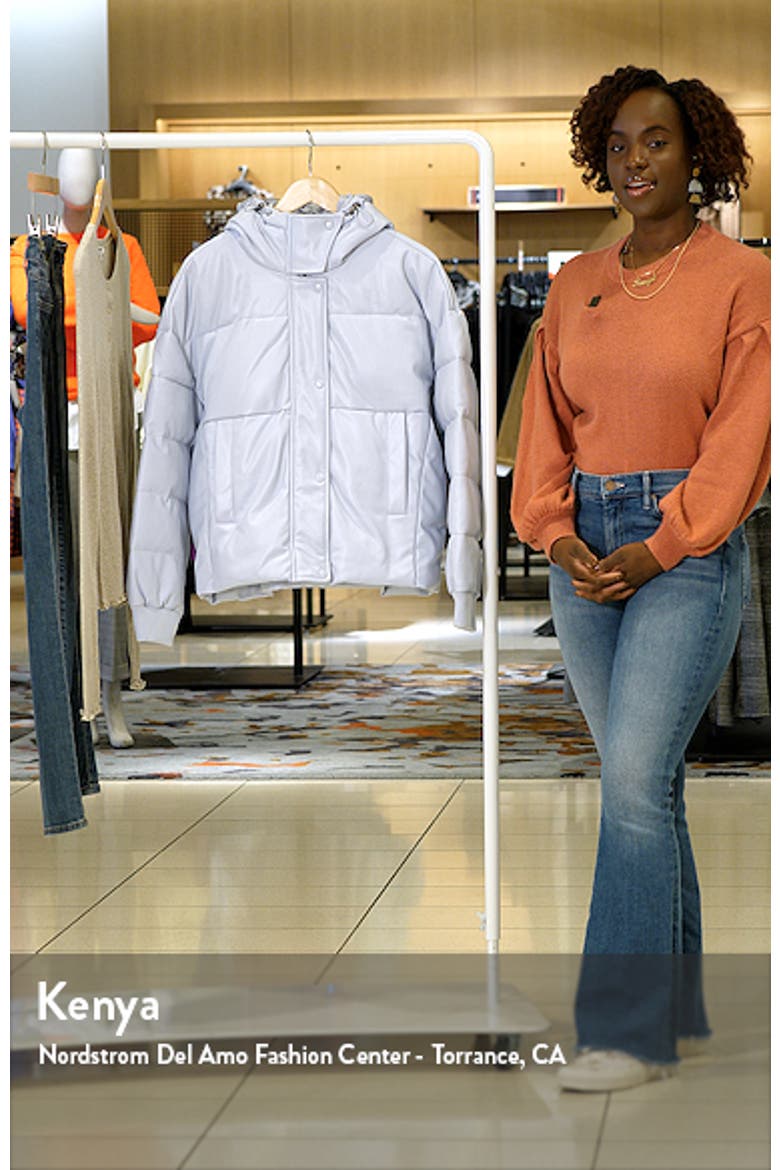 Water Resistant Faux Leather Puffer Jacket video