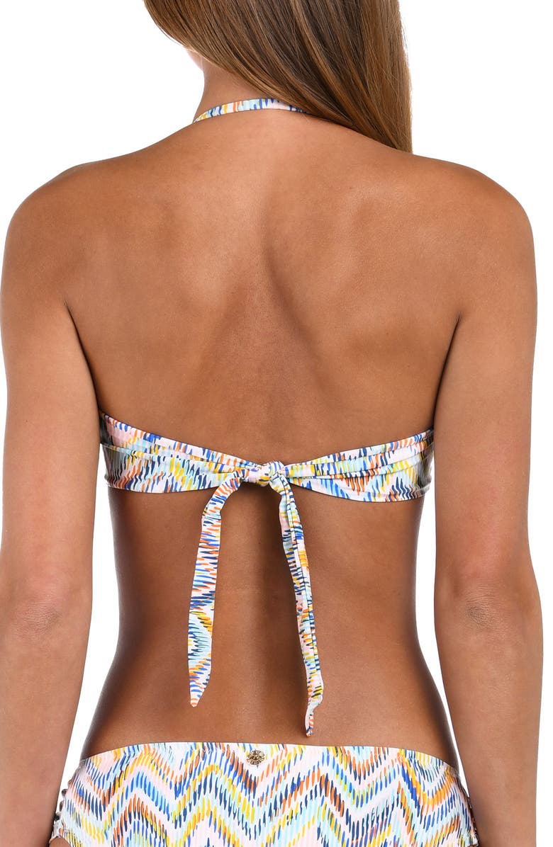 Sunshine 79 Soul Twist Bandeau Bikini Top, Alternate, color, White Multi