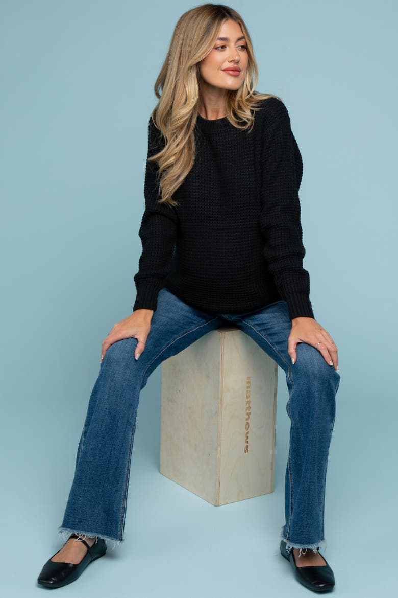 Raw Hem Bootcut Maternity Jeans, Alternate, color, Navy Blue