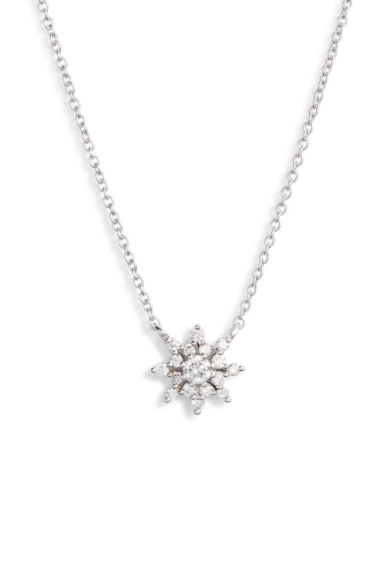 Jennifer Yamina Flower Necklace, Main, color, WHITE GOLD