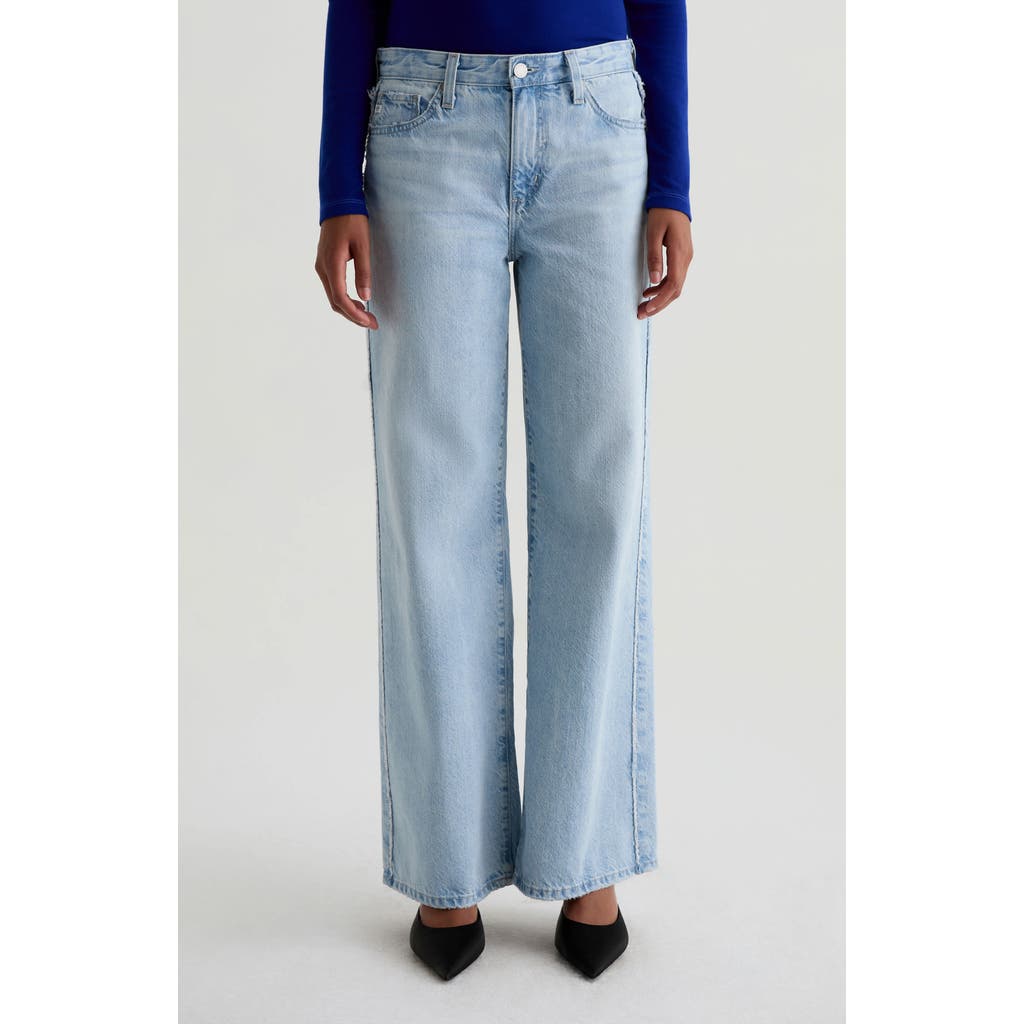Ag Saige Mid Rise Wide Leg Jeans In Blue