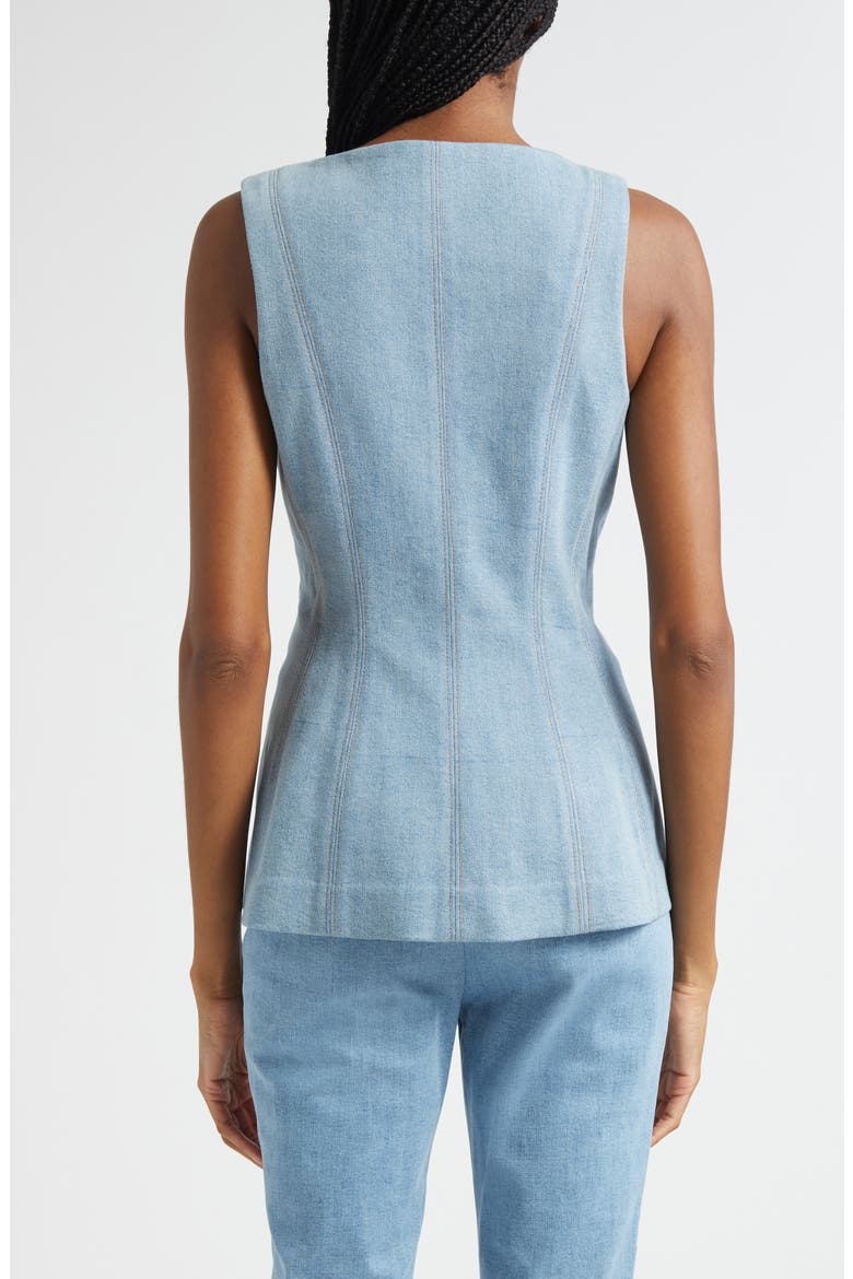 Avalina Denim Vest, Alternate, color, BLUE MIRAGE