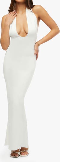 Ribbed Knit Halter Maxi Dress