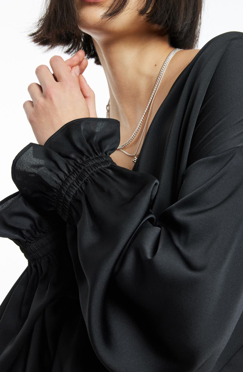 AllSaints Penny Long Sleeve High-Low Satin Top, Alternate, color, 