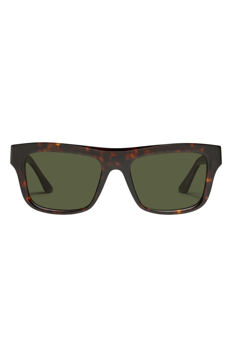 QUAY Dealer's Choice 55mm Polarized Square Sunglasses, Main, color, Tortoise / Green Polarized