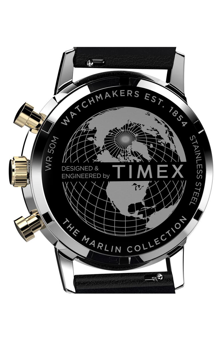 Timex<sup>®</sup> Marlin Leather Strap Chronograph Watch, 40mm, Alternate, color, 