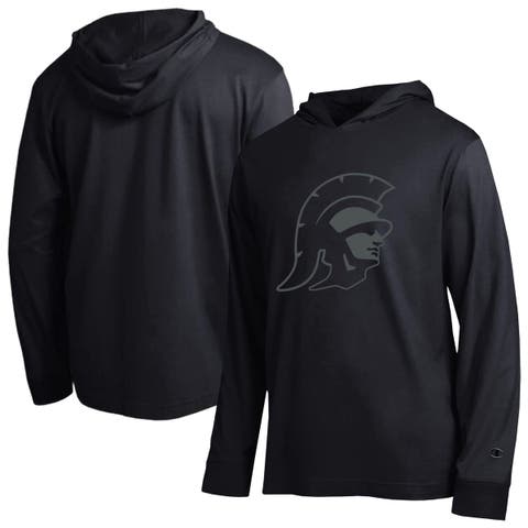 Men's Champion Black USC Trojans Tonal All-Star Long Sleeve Hooded T-Shirt
