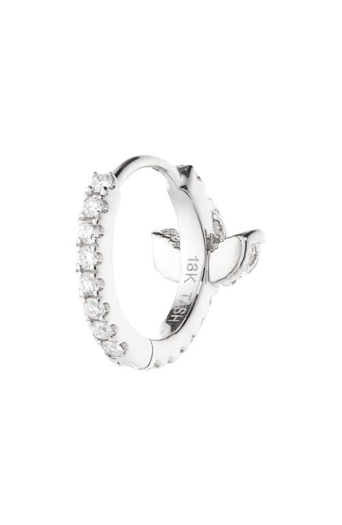 Maria Tash 18ct 8mm Diamond Lotus Eternity Single Hoop Earring In Metallic