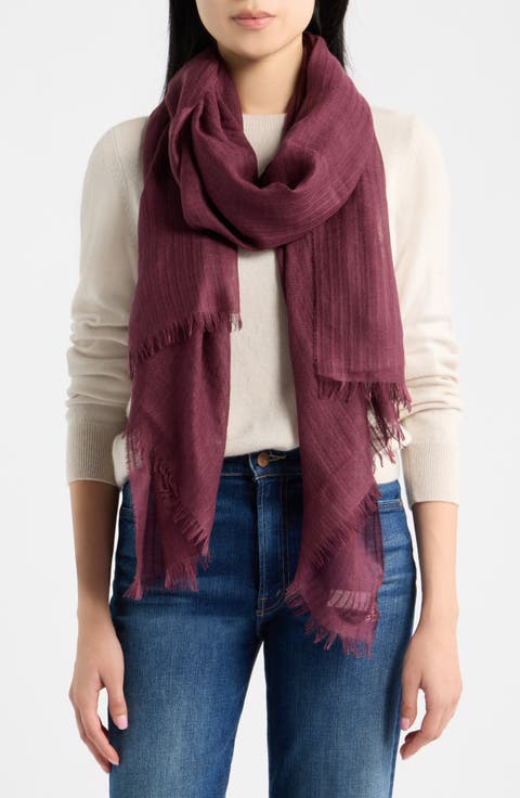Striped Silk & Cashmere Scarf