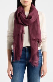 Nordstrom Striped Silk & Cashmere Scarf