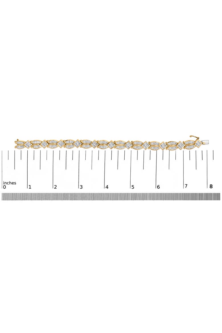 14K Yellow Gold 8 1/5 Cttw Diamond Geometric Twist Link Bracelet, Alternate, color, Yellow