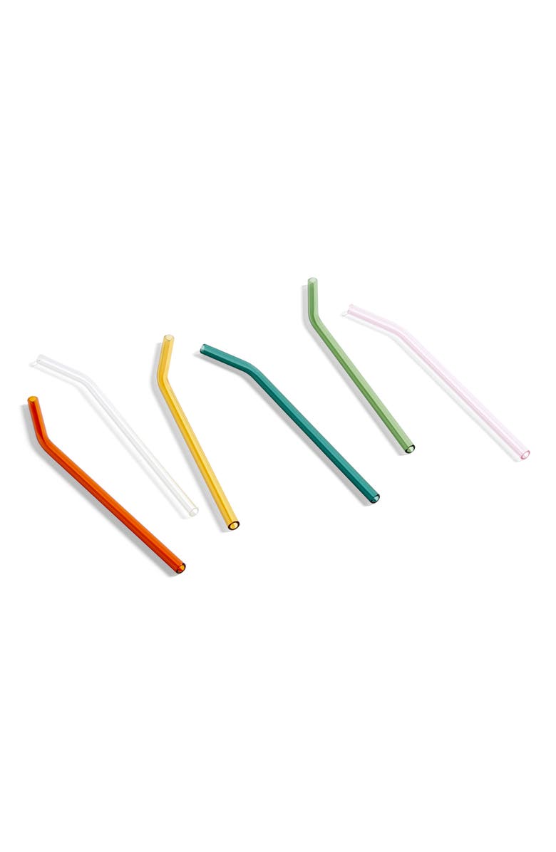 HAY Sip 6-Pack Reusable Glass Cocktail Straws, Alternate, color,