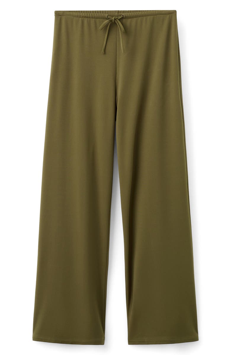 MANGO Straight Leg Knit Pants, Alternate, color, Khaki