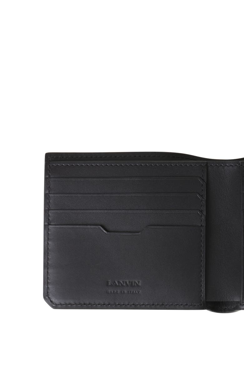Lanvin Compagnon Leather Wallet, Alternate, color, Black