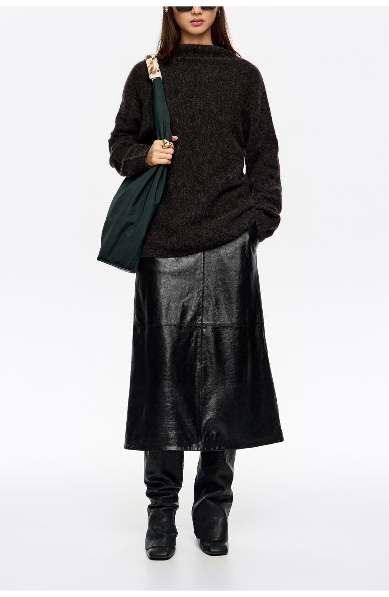 Bimba y Lola Mohair High Neck Sweater, Alternate, color, Dark Grey