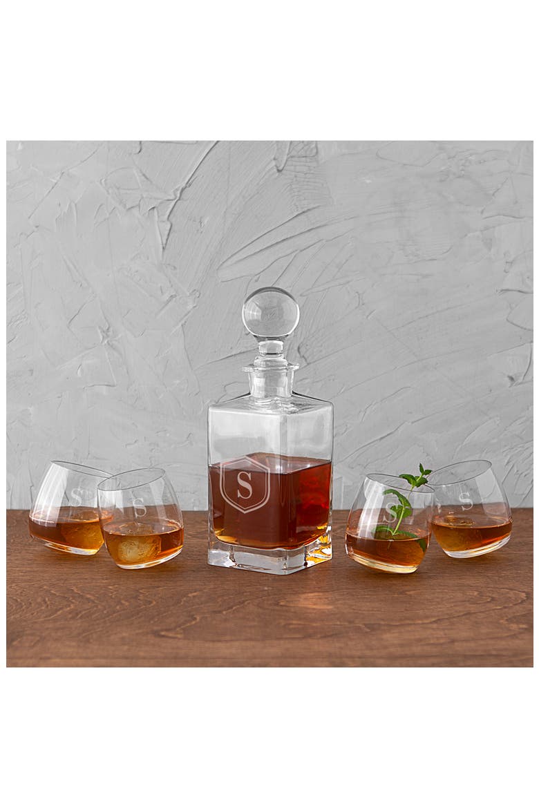 Tipsy Whiskey 5-Piece Decanter Set, Alternate, color, BLANK