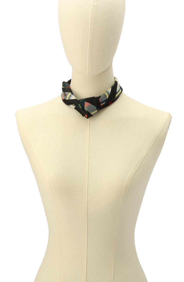 Kurt Geiger London Mixed Plaid Square Silk Scarf, Alternate, color, 