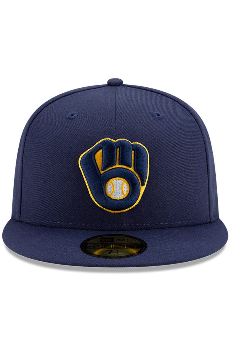New Era Men's New Era Gold Milwaukee Brewers 2024 Jackie Robinson Day 59FIFTY Fitted Hat, Alternate, color, 