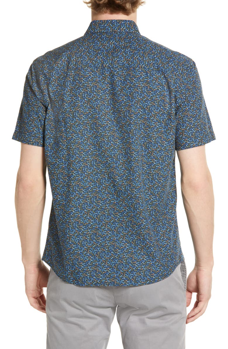 Robert Barakett Holton Dragonfly Short Sleeve Button-Up Shirt, Alternate, color, 