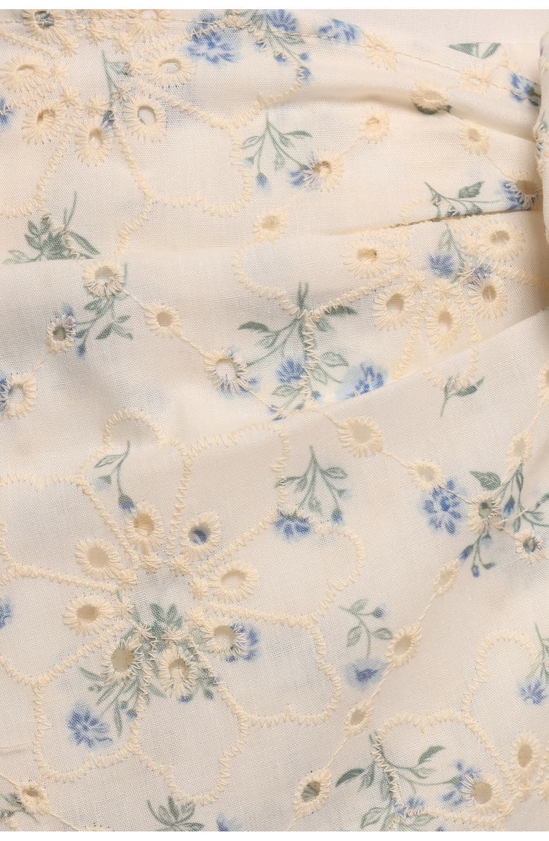 Petal & Pup Claria Floral Eyelet Wrap Skort, Alternate, color, White Blue