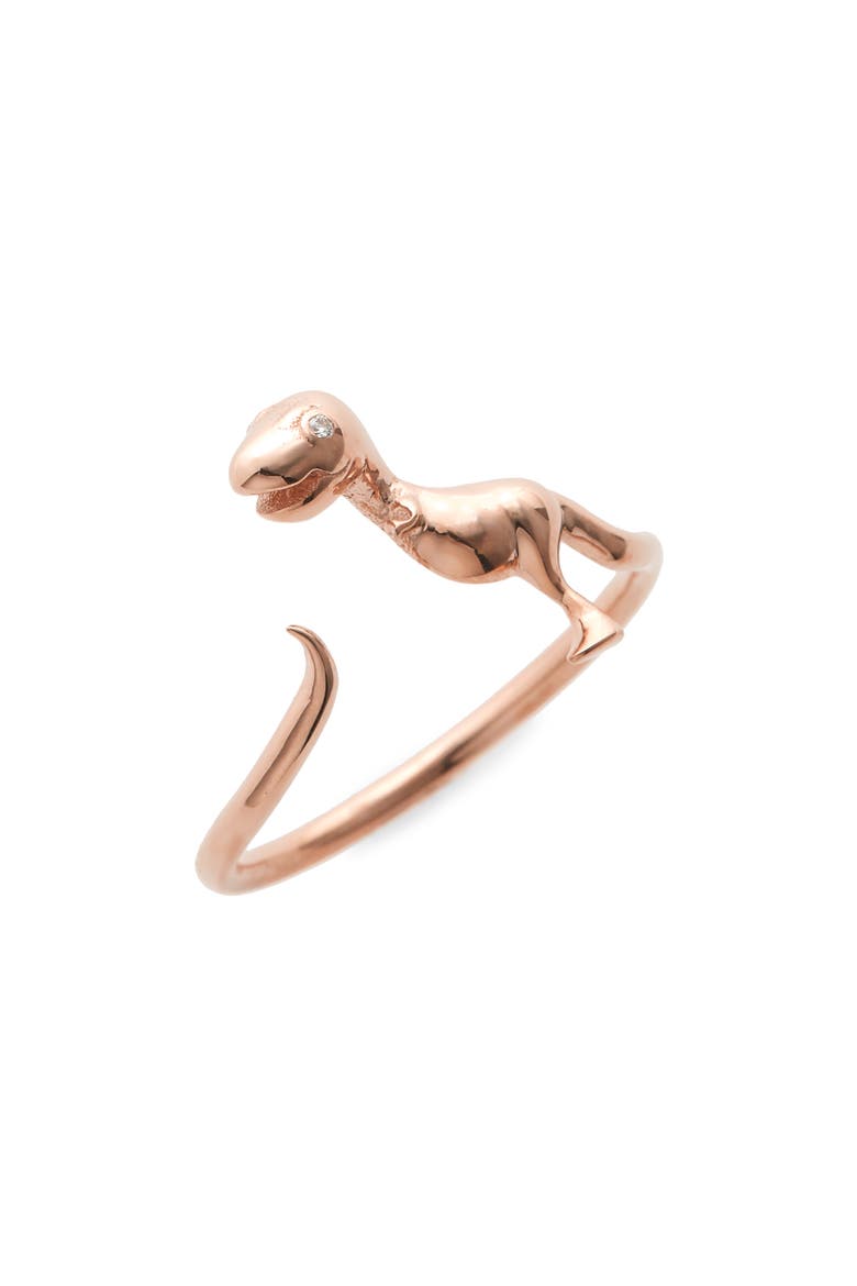 x Jurassic Park 25th Anniversary Baby T-Rex Ring (Nordstrom Exclusive), Main, color, PINK GOLD