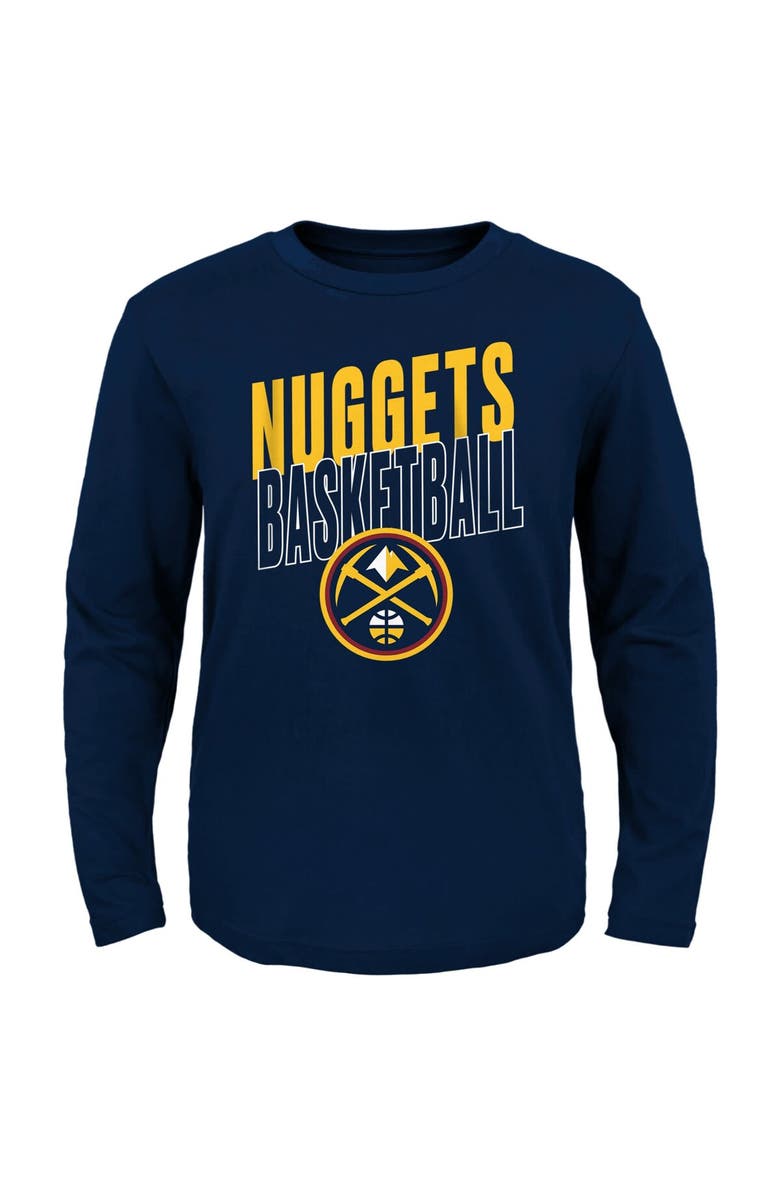 Outerstuff Youth Navy Denver Nuggets Showtime Long Sleeve T-Shirt, Main, color, 
