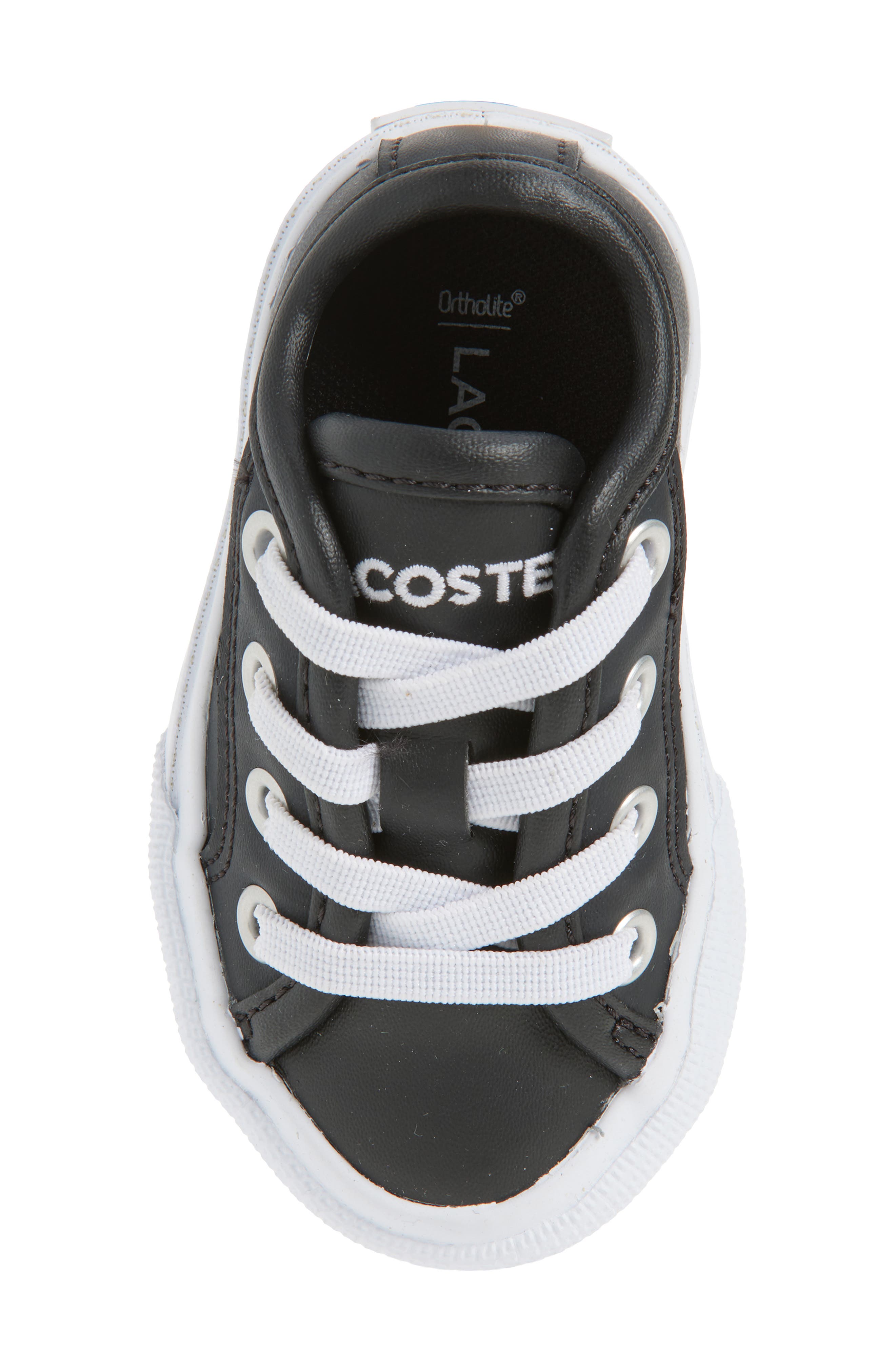 Lacoste Kids' Backcourt Sneaker, Alternate, color, Black/ White