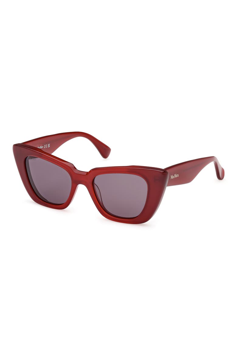 Glimpse5 50mm Polarized Butterfly Sunglasses, Alternate, color, SHINY RED / SMOKE