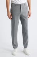 BOSS Perin Stripe Flat Front Stretch Dress Pants