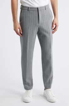 BOSS Perin Stripe Flat Front Stretch Dress Pants