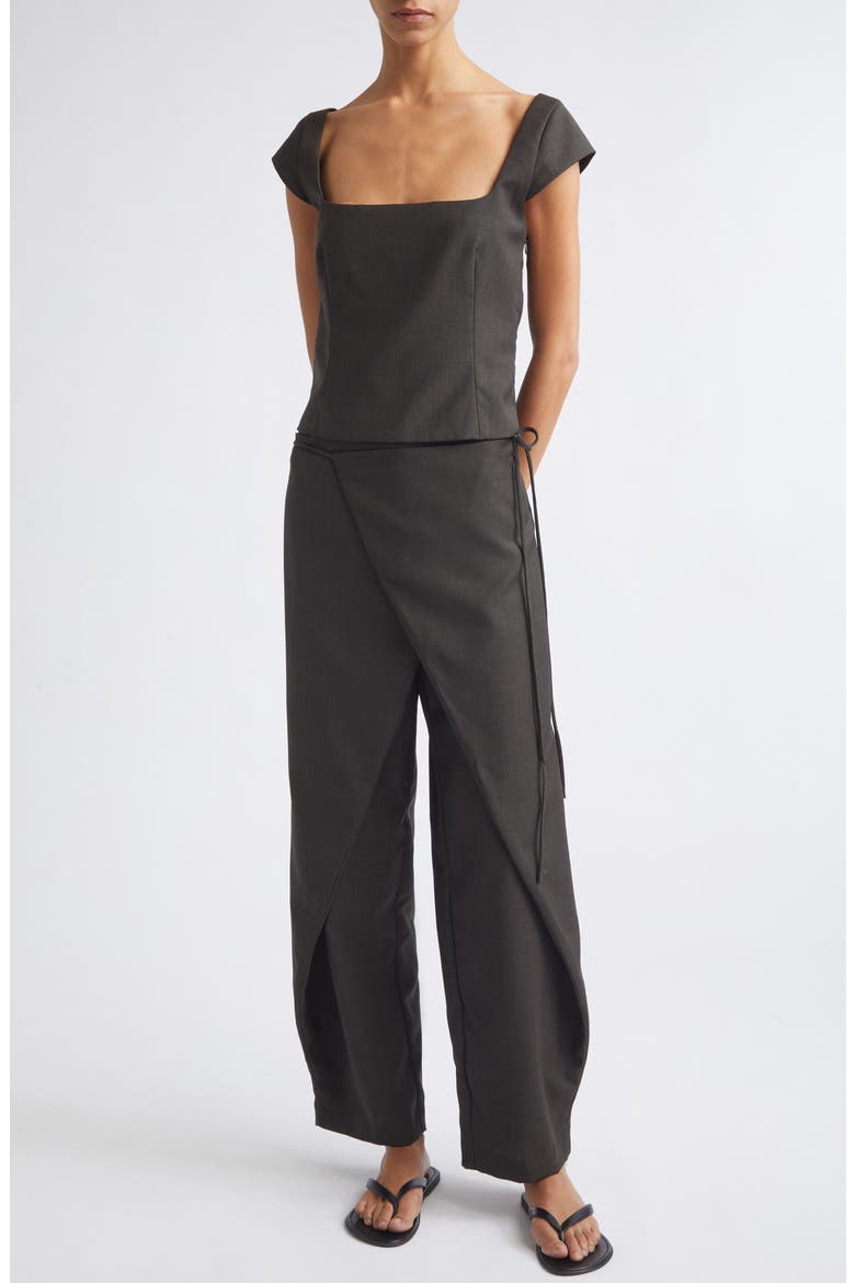Wool Blend Cap Sleeve Top, Alternate, color, UMBER