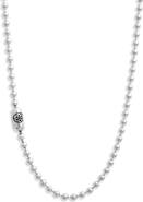 Good Art Hlywd Men's Rosette Poplock Sterling Silver Ball Chain Necklace