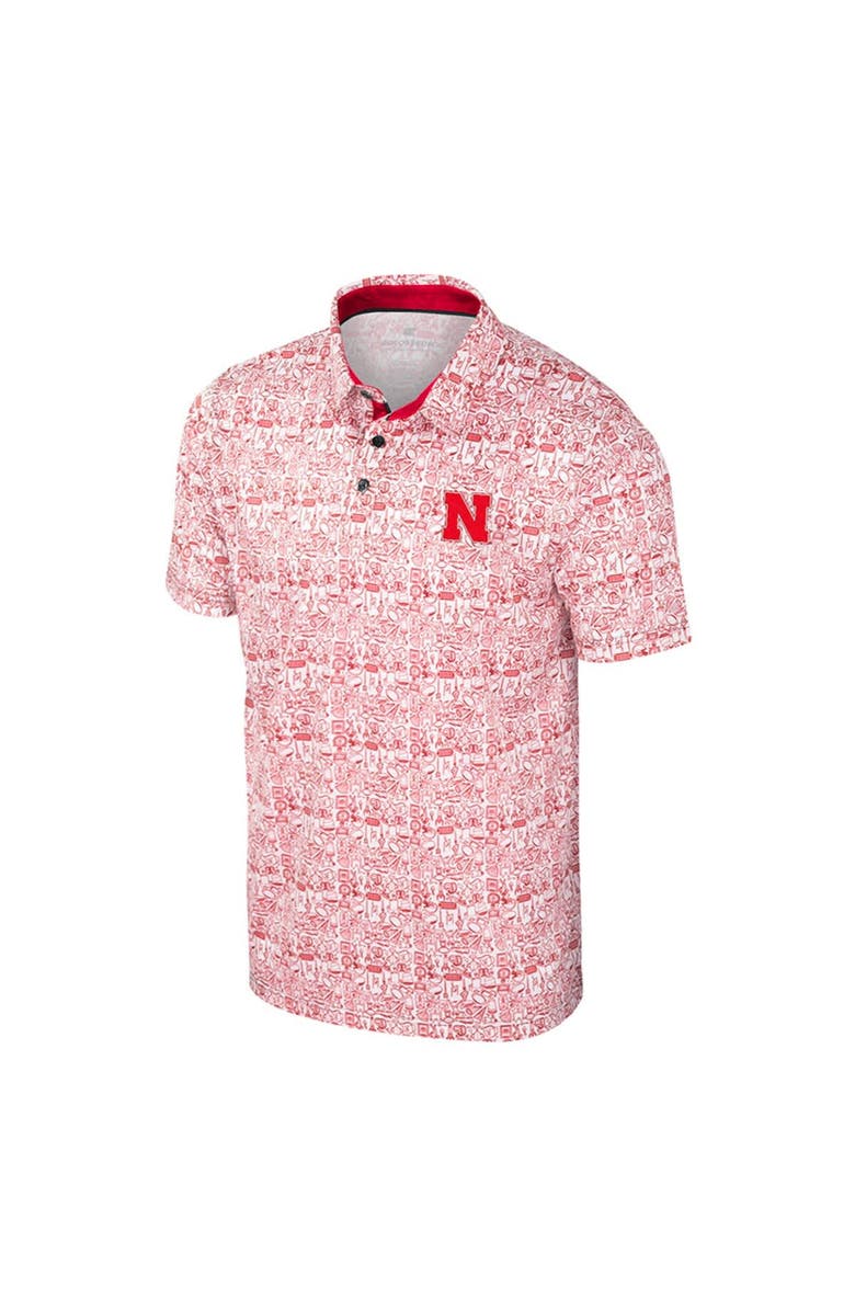 COLOSSEUM Men's Colosseum Scarlet/White Nebraska Huskers Big & Tall Allover Polo, Alternate, color, Scarlet