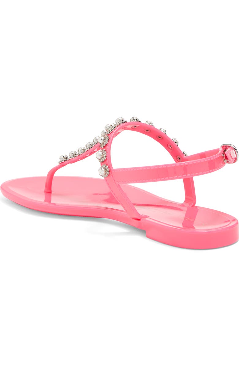 Stuart Weitzman Crystal Embellished Jelly Sandal, Alternate, color, Neon Pink