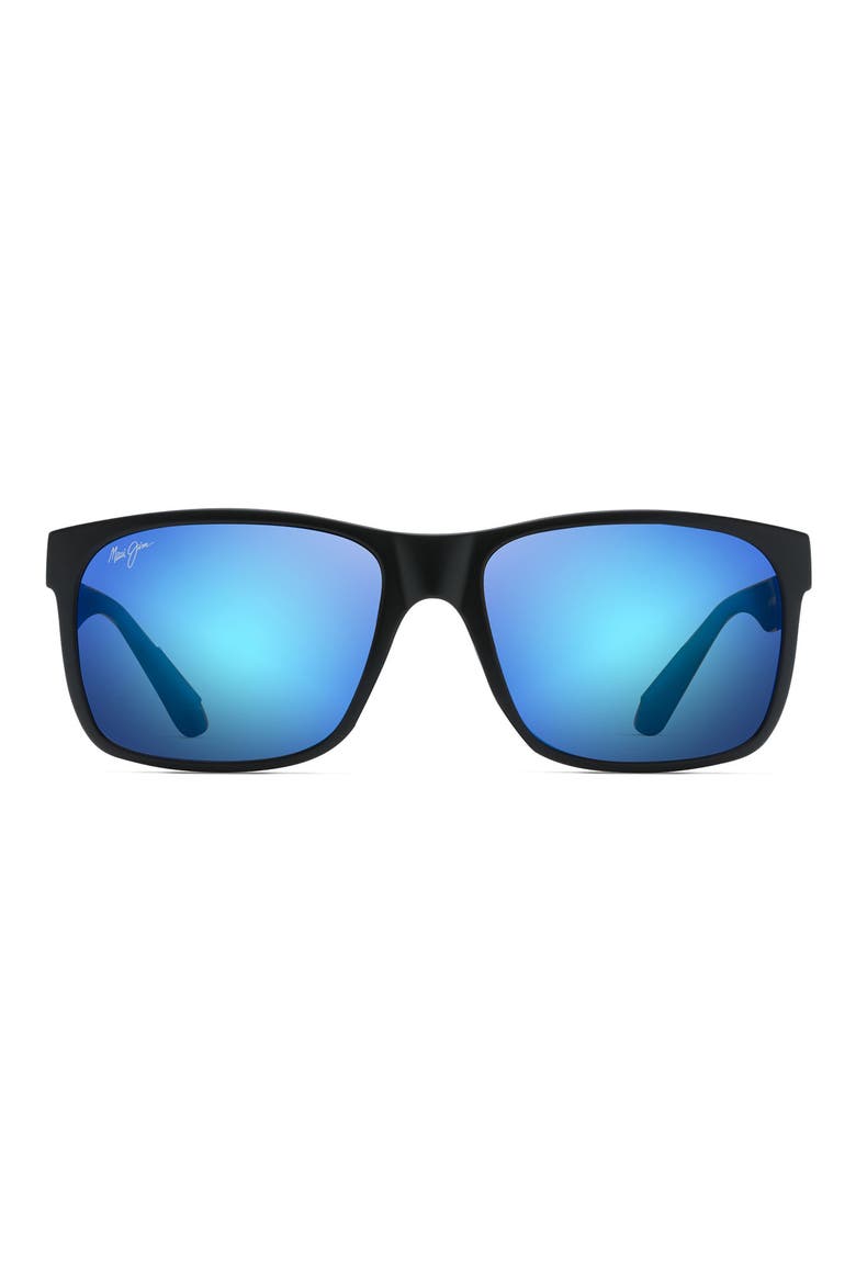 Red Sands Polarized 59mm Sunglasses, Main, color, MATTE BLACK/ BLUE HAWAII
