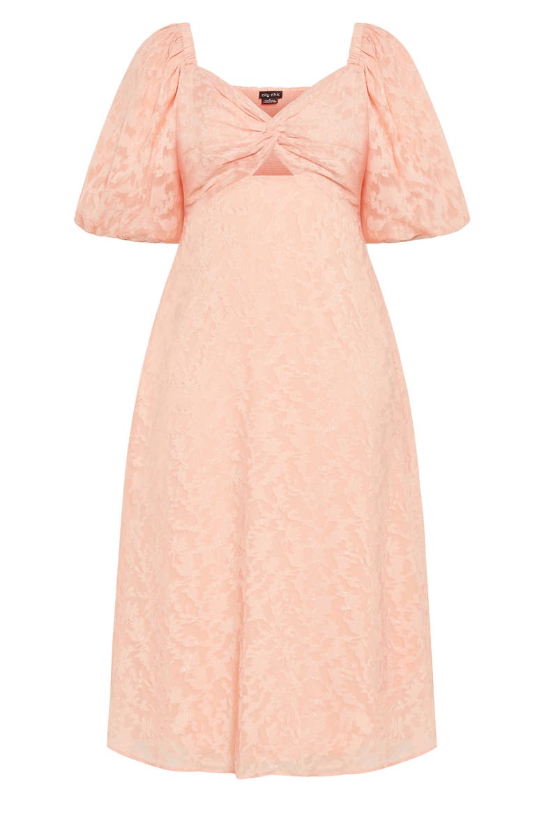 Inez Floral Cutout Puff Sleeve Dress, Alternate, color, DUSTY PINK