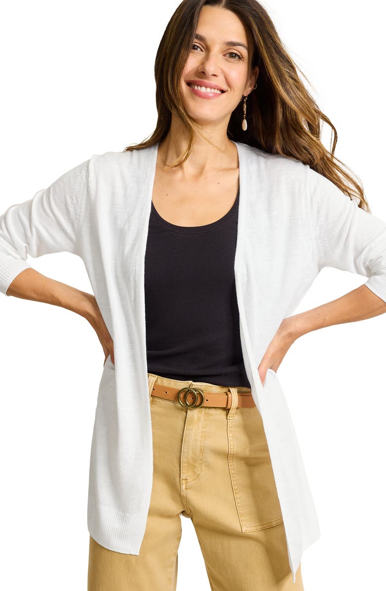 Tommy Bahama Addison Beach Linen Blend Cardigan, Alternate, color, White