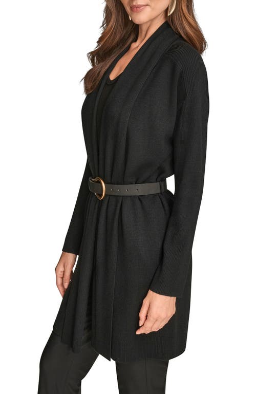 Donna Karan New York Belted Cardigan In Animal Print