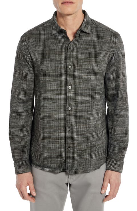 Dario Glen Plaid Knit Button-Up Shirt