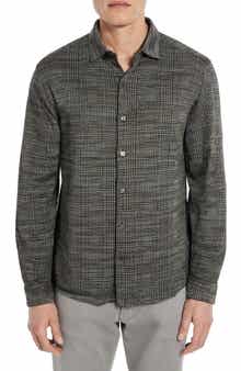 Robert Barakett Dario Glen Plaid Knit Button-Up Shirt