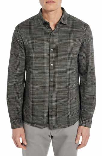 Robert Barakett Dario Glen Plaid Knit Button-Up Shirt