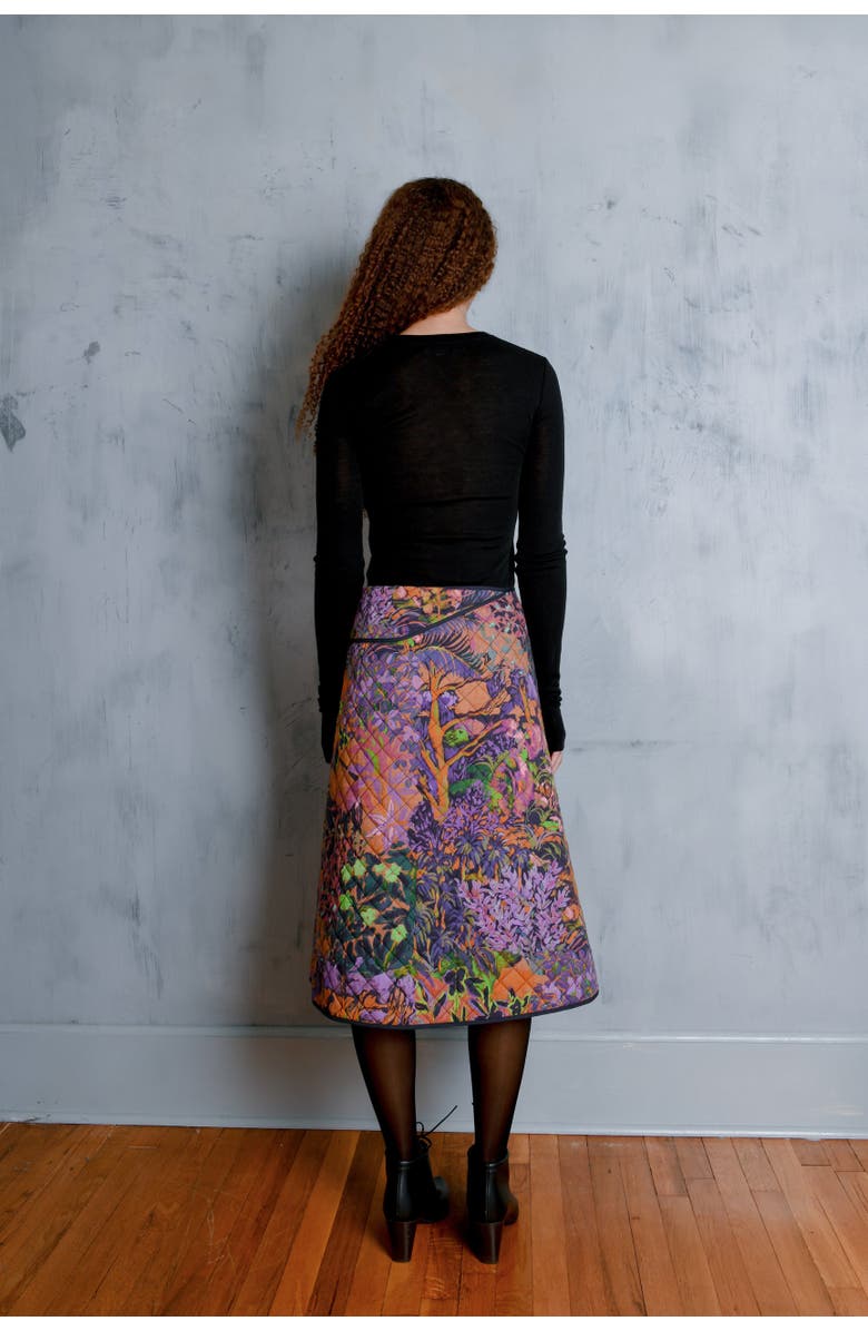Untitled in Motion Rose A-Line Quilted Midi Wrap Skirt, Alternate, color, Horae