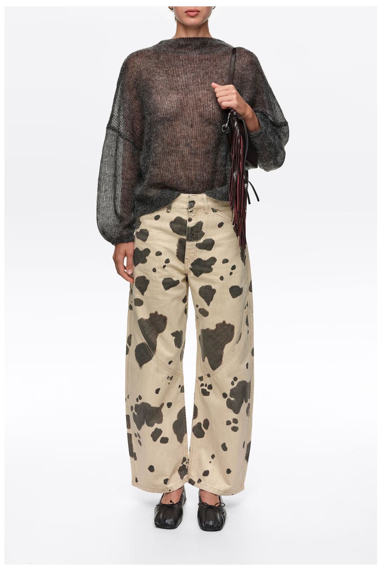 Mohair High Neck Oversize Sweater, Alternate, color, DARK GREY MELANGE